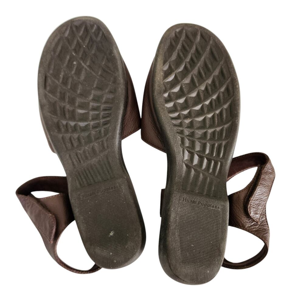 Hush Puppies Womens‎ Resort Sandals Size 10 Strappy Brown Leather HPO2 Flex Sole - Picture 8 of 10